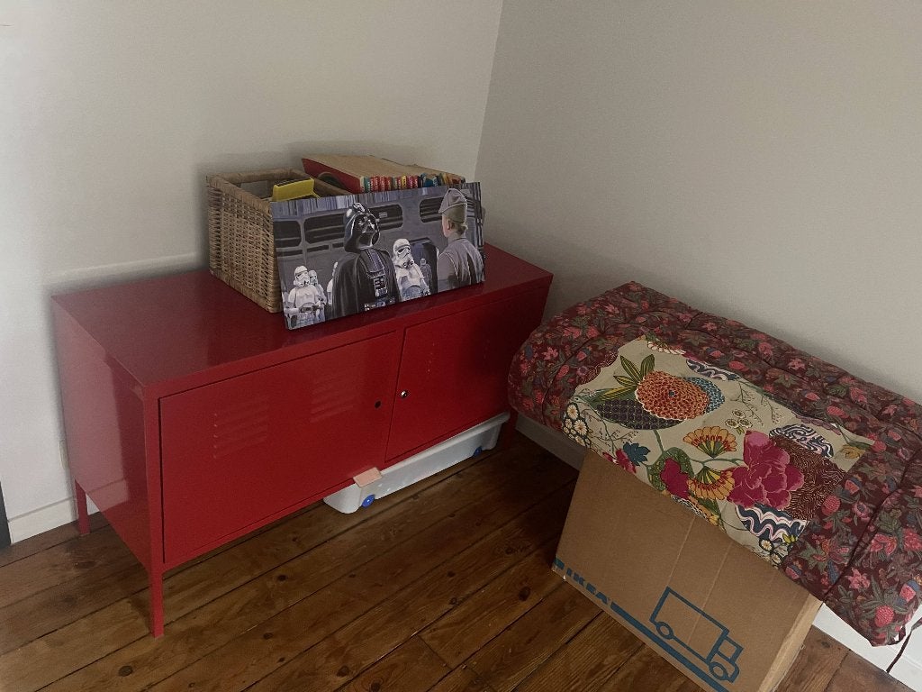 1 Meuble metal IKEA rouge, Ophalen, Gebruikt, 100 tot 150 cm, Minder dan 100 cm