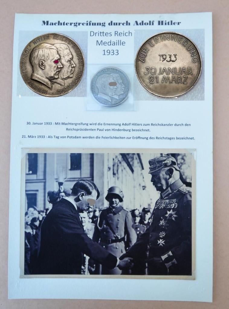 Machtsovername Hitler, munt + fotos + biljet + postkaart, Verzamelen, Verzenden, Landmacht, Embleem of Badge