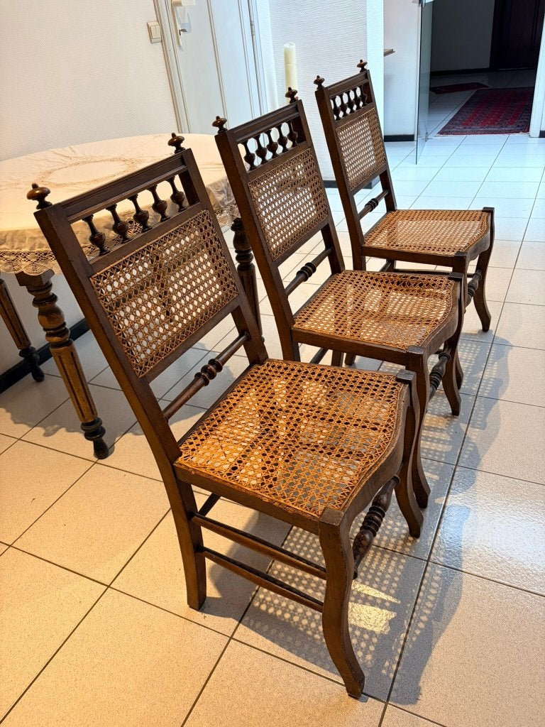 Charmantes chaises de salle à manger en rotin en bois, Enlèvement