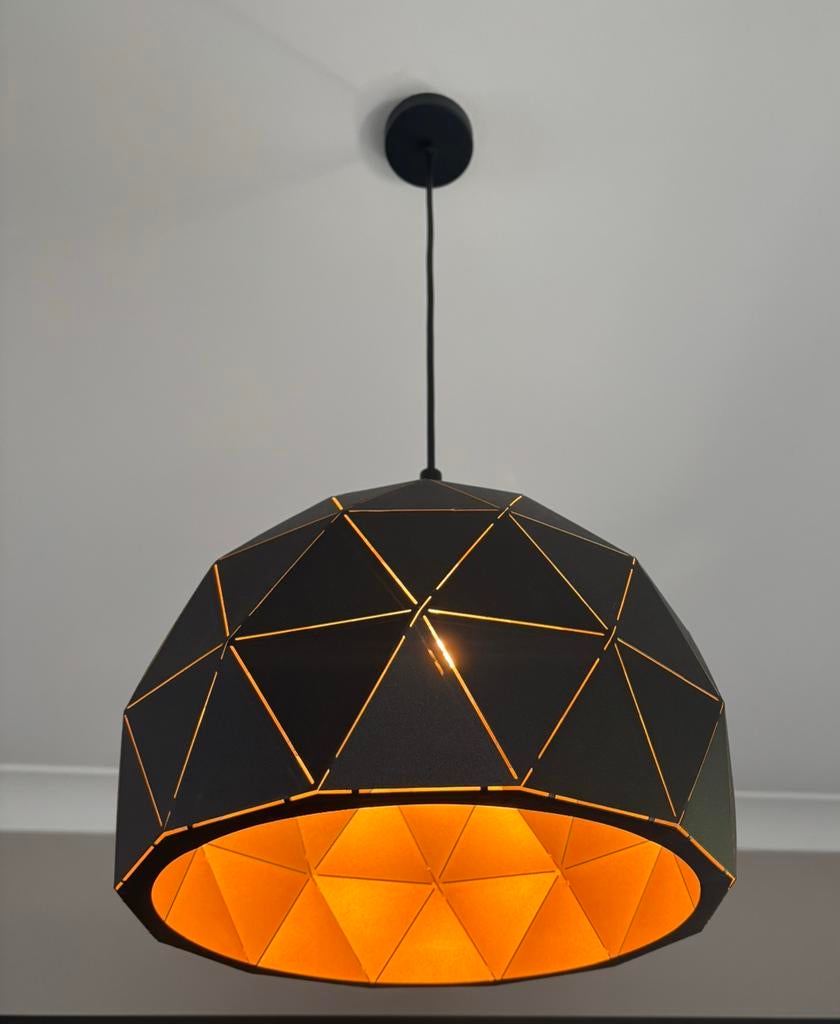 Niels hanglamp design zwart goudkleur, Ophalen of Verzenden, Zo goed als nieuw, Metaal