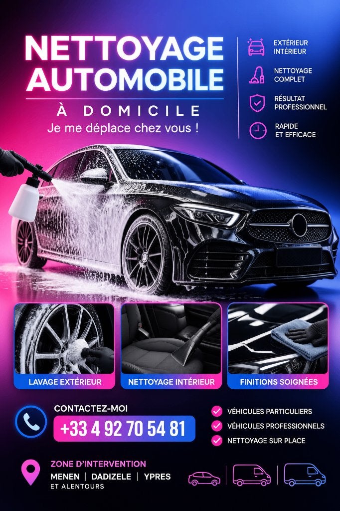 🧽🚗✨Nettoyage automobile a domicile, Enlèvement ou Envoi, Neuf