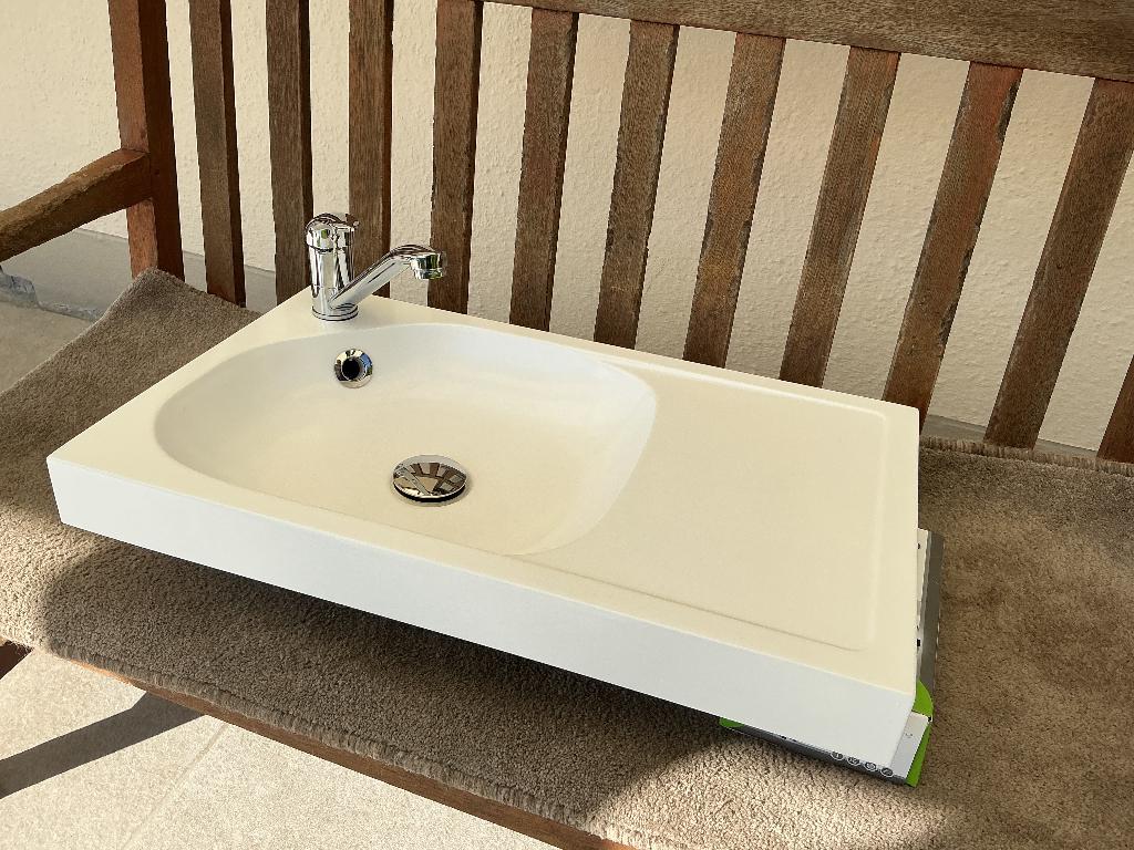 Lavabo + mitigeur neuf, Bricolage & Construction, Sanitaire, Enlèvement, Neuf, Lavabo