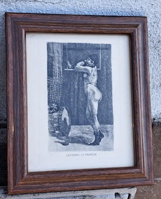 Gravure la femme au trapeze de Félicien rops, Enlèvement ou Envoi, Gravure