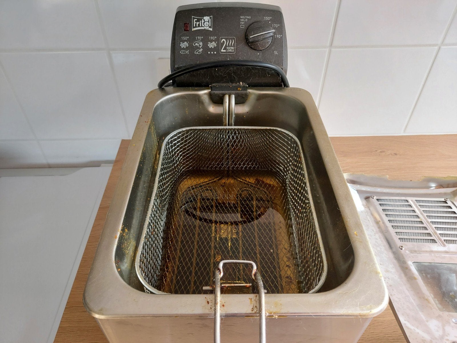 frituurpan 3200 watt, Electroménager, Friteuses, 2 à 3 litres, Enlèvement, Utilisé, Pan intérieur amovible