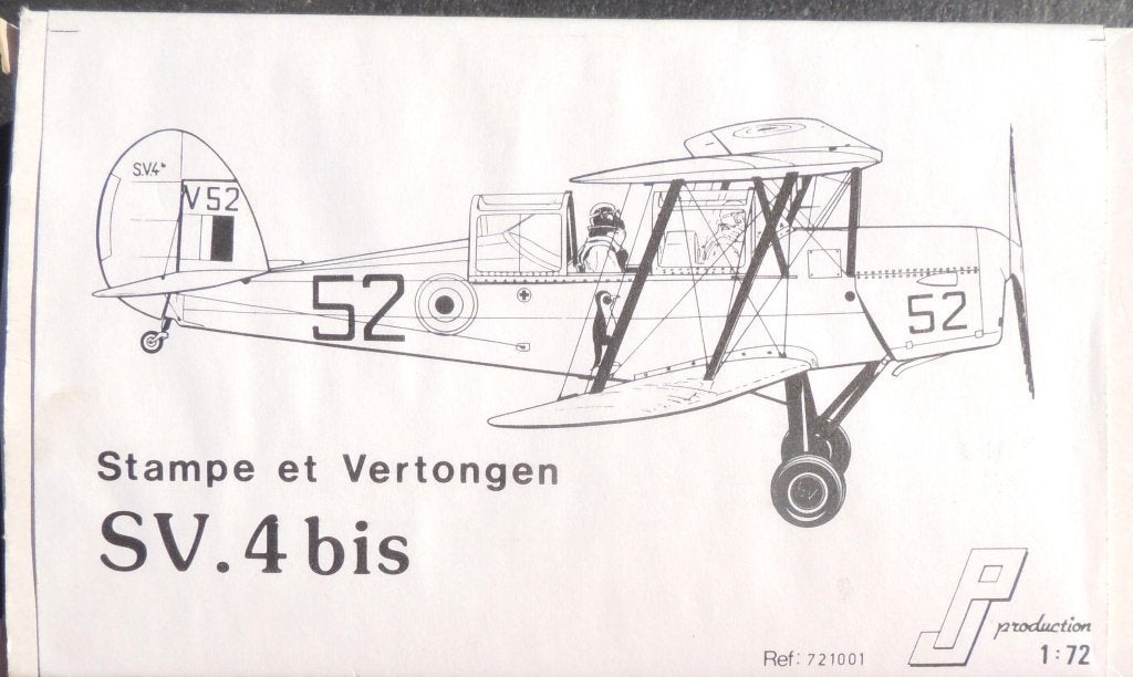Stampe et Vertongen SV4 Bis PJ Production 1/72ième, Envoi, Neuf, 1:72 à 1:144, Avion