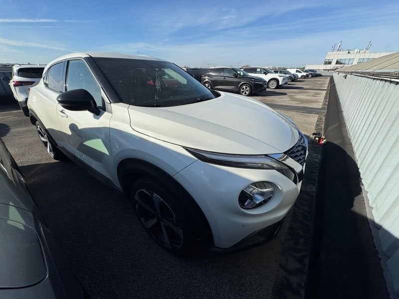 Nissan Juke DIG-T Tekna, Auto's, Voorwielaandrijving, Gebruikt, Zwart, Leder en Stof