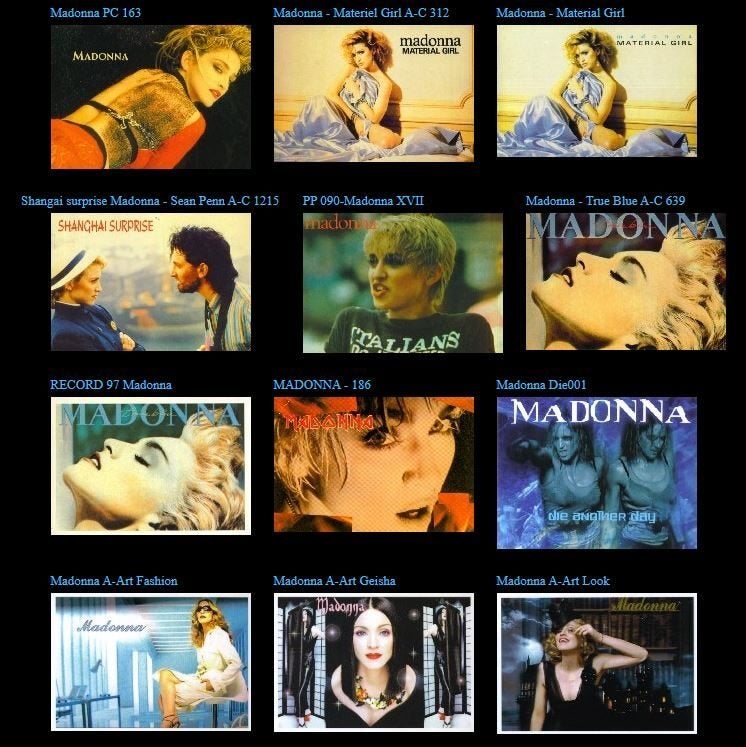 Madonna - 19 postkaarten, Ophalen of Verzenden, 1980 tot heden, Ongelopen, Sterren en Beroemdheden