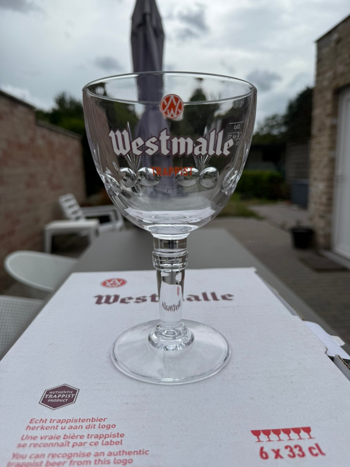 Westmalle Trappist nieuwe glazen (3 dozen beschikbaar), Verzamelen, Ophalen, Nieuw, Glas of Glazen, Overige merken