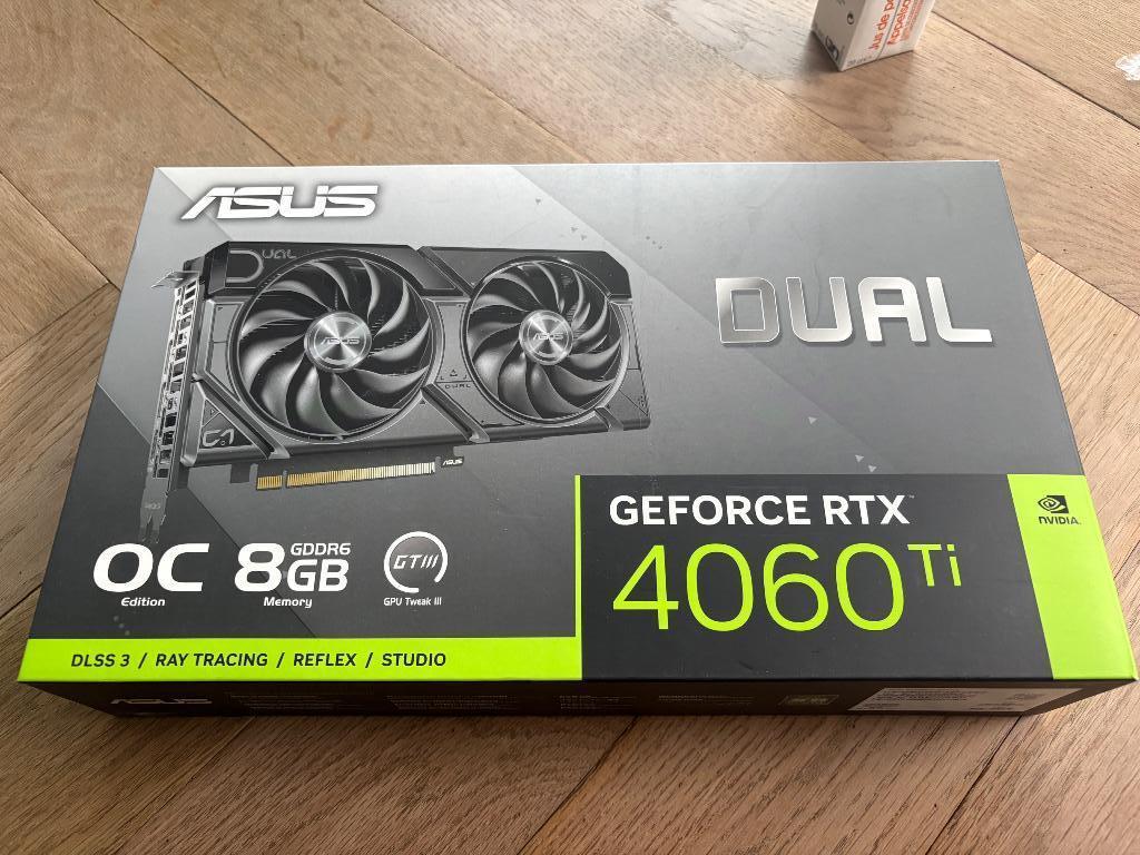Asus rtx 4060ti 8gb oc ventus, Informatique & Logiciels, Cartes vidéo, Comme neuf, Nvidia, PCI-Express 4.0, GDDR6, HDMI, DisplayPort