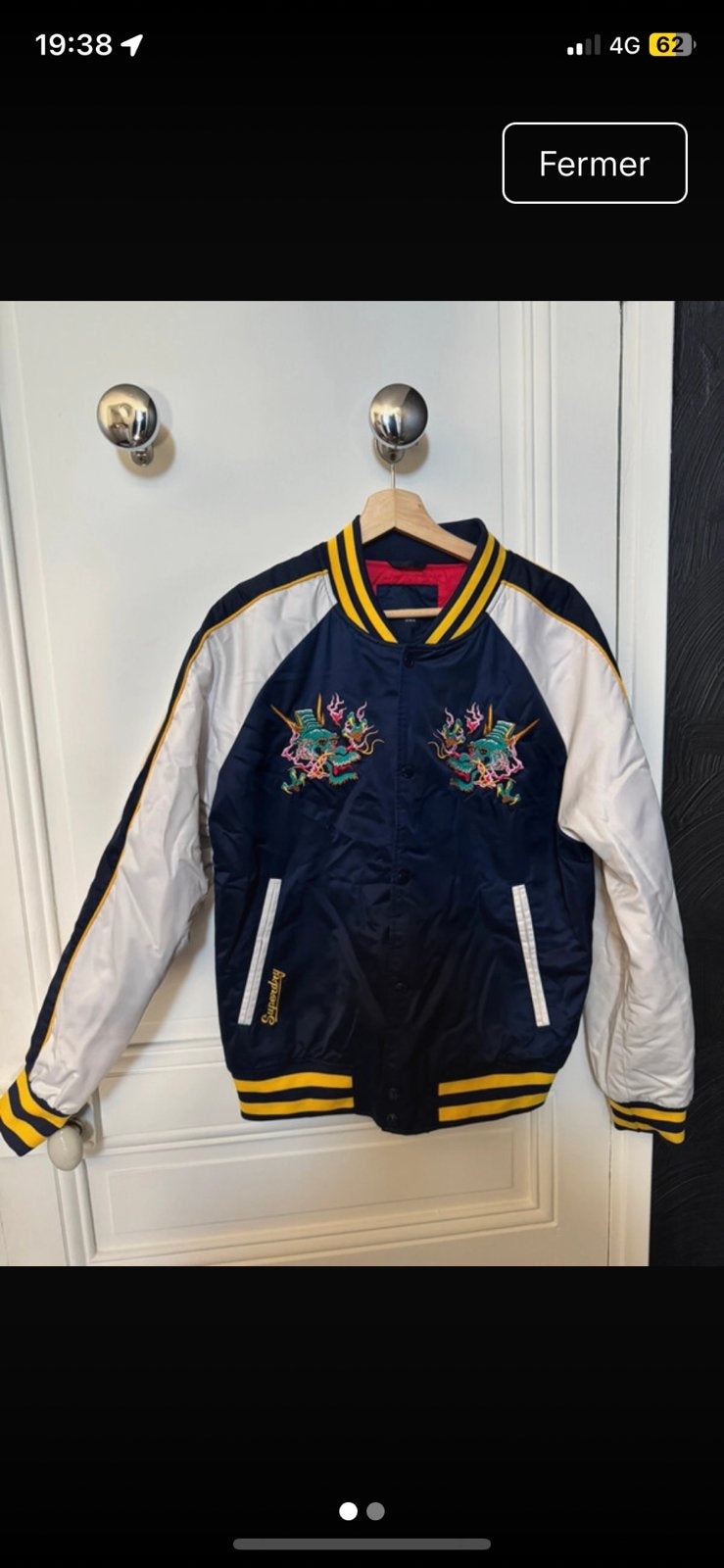 Bomber Superdry M, Enlèvement, Comme neuf, Blanc
