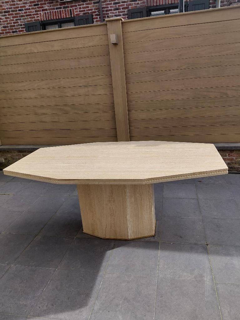 Eettafel travertin, Maison & Meubles, Tables | Tables à manger, Enlèvement, Utilisé