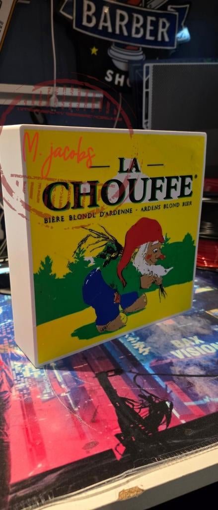 La Chouffe lichtreclame met heldere LED verlichting., Verzamelen, Ophalen of Verzenden, Nieuw, Reclamebord, Plaat of Schild, Overige merken