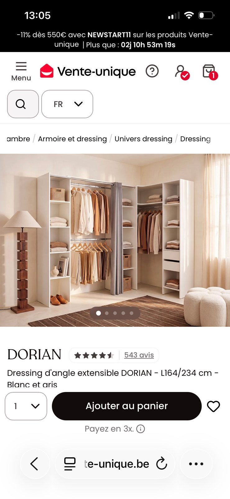 Grand Dressing, Enlèvement, Comme neuf