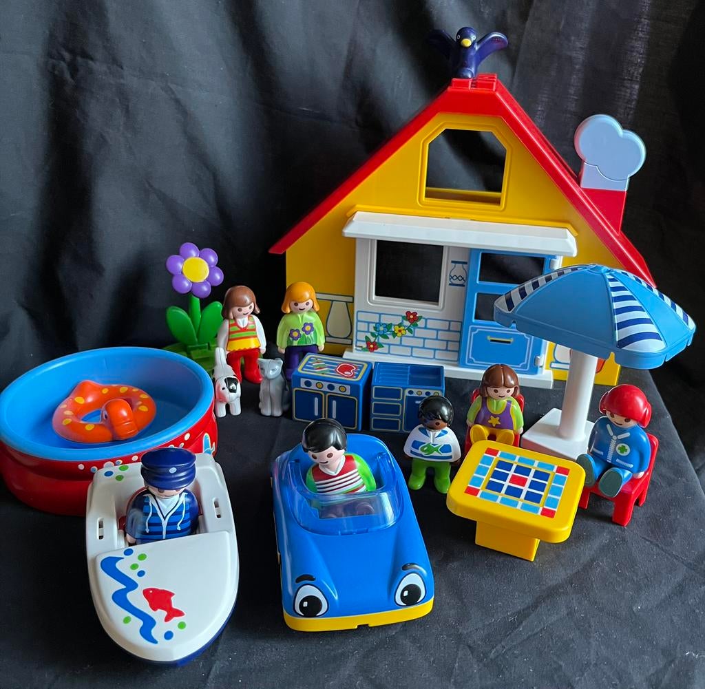 Playmobil 1.2.3 Vakantiehuisje set met de nummer 9527, Ophalen of Verzenden, Zo goed als nieuw, Complete set