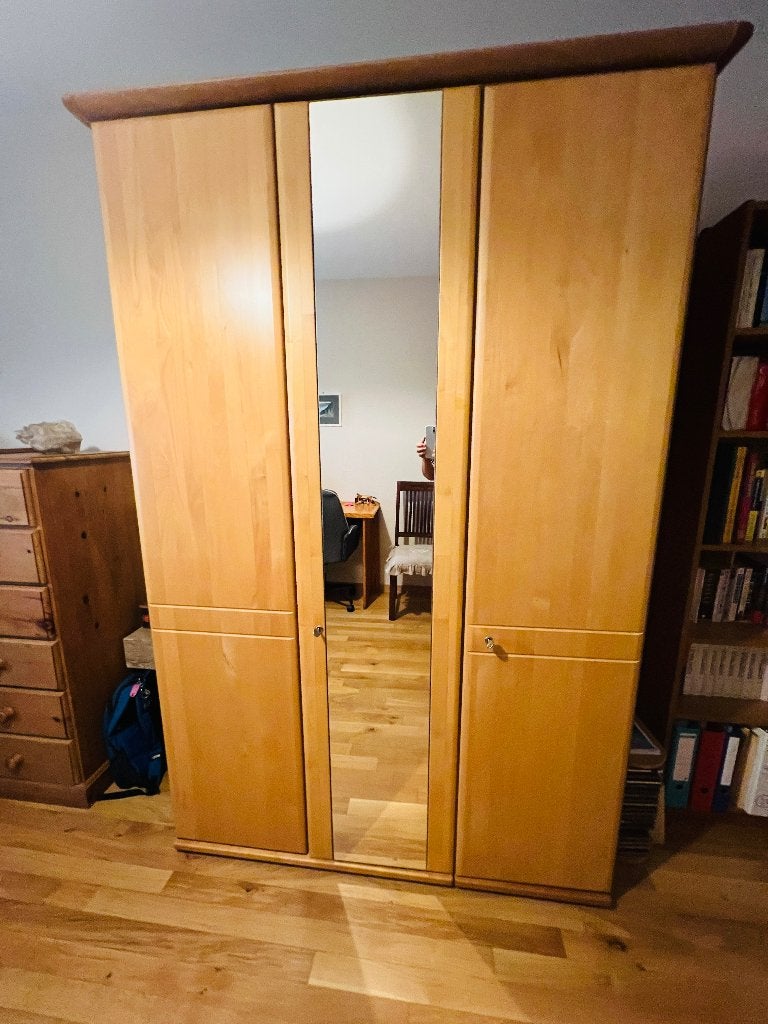 Massief grenen garderobe/kledingkast - recent model, Huis en Inrichting, Kasten | Kleerkasten, Ophalen, Met deur(en), 100 tot 150 cm
