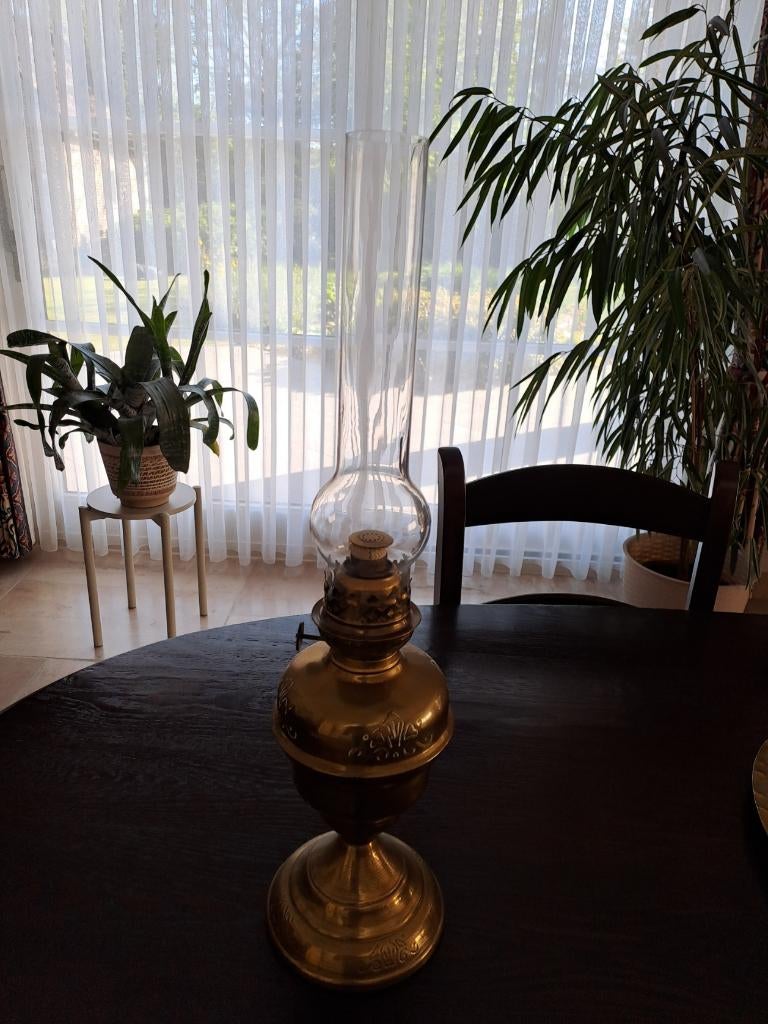 Mooie olielamp in koper, Enlèvement ou Envoi, Cuivre