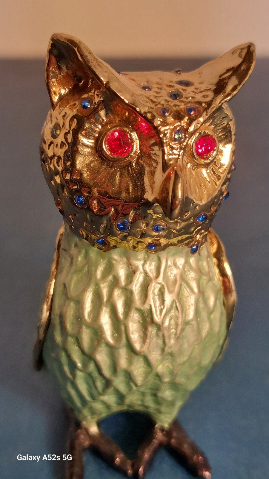 boîte de rangement en forme de hibou émaillé., Antiquités & Art, Enlèvement ou Envoi