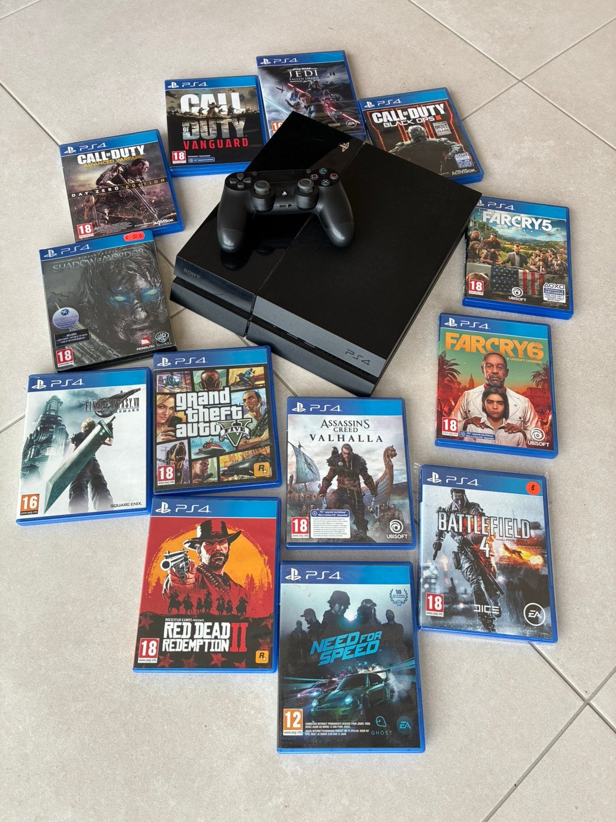 PlayStation 4 + spelletjes + 1 console, Games en Spelcomputers, Spelcomputers | Sony PlayStation 4, Ophalen, Gebruikt, Met 1 controller