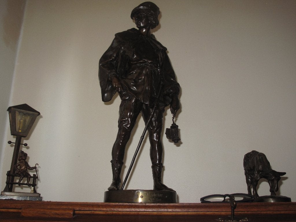 bronzen beeld E .PICAULT, Antiek en Kunst, Kunst | Beelden en Houtsnijwerken, Ophalen, Gemerkt, 50 - 100 cm, Brons