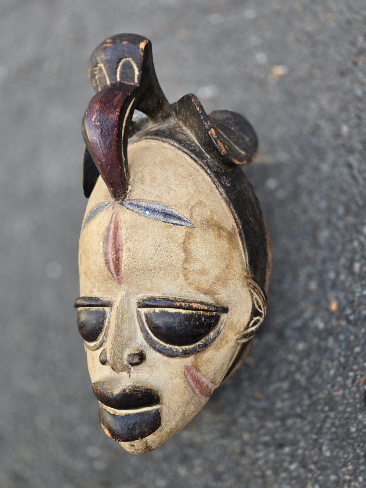 Masques Africain ancien Oiseaux et autres, Fait main, Afrique, Brun, 38 cm