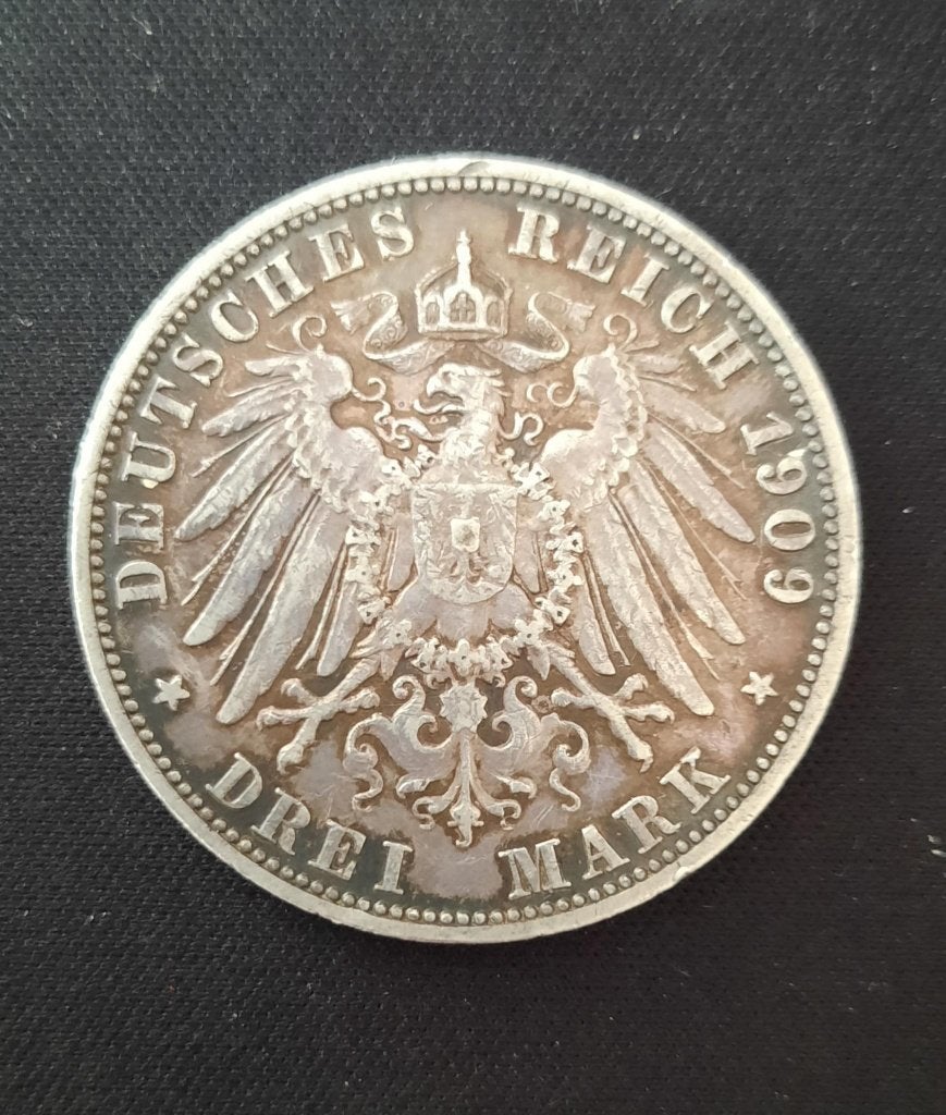 3 Mark Argent 1909 A - Friedrich II Herzog von Anhalt, Ophalen of Verzenden, Zilver