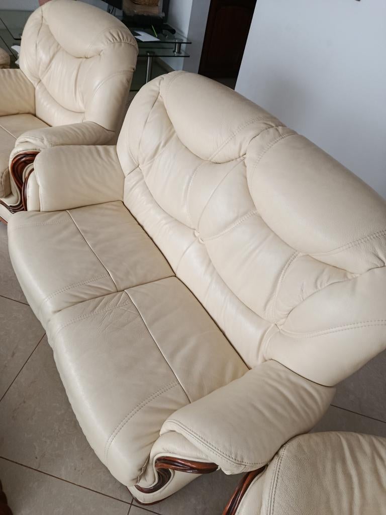 Ensemble de fauteuils en cuir à vendre, Maison & Meubles, Fauteuils, Enlèvement