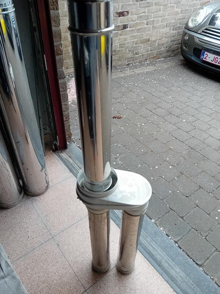 aansluiting voor gasketel 80/80-80/125, RVS buizen 80mm, Ophalen, Kachel