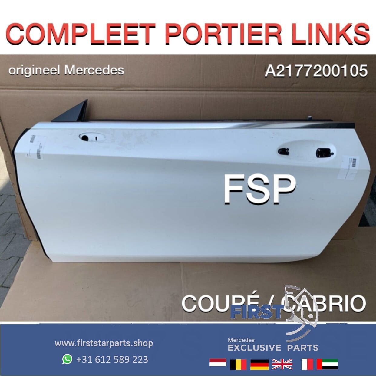 W217 C217 A217 PORTIER LINKS COMPLEET S KLASSE DEUR CABRIO C, Gebruikt, -, Deur, Voor