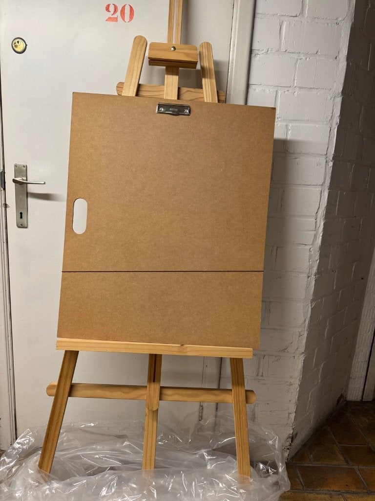 Chevalet de peinture en bois avec planche à dessin, Enlèvement, Comme neuf, Chevalet