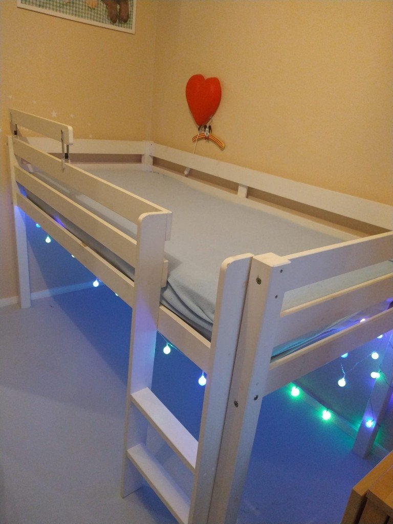 Eén persoons hoogslaper (wit), Enlèvement, Utilisé, Lit mezzanine
