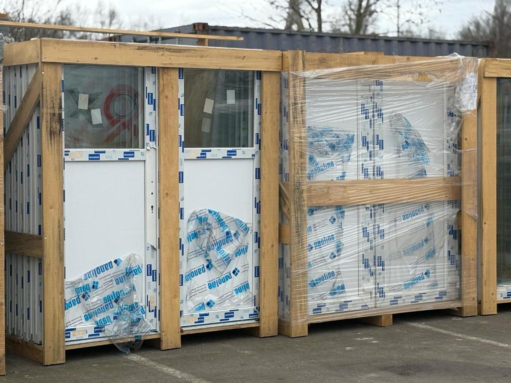 Witte pvc-deur met 3/4 panelen, inclusief handgreep met 1/4, Tuin en Terras, Tuinhuizen, Ophalen, Nieuw