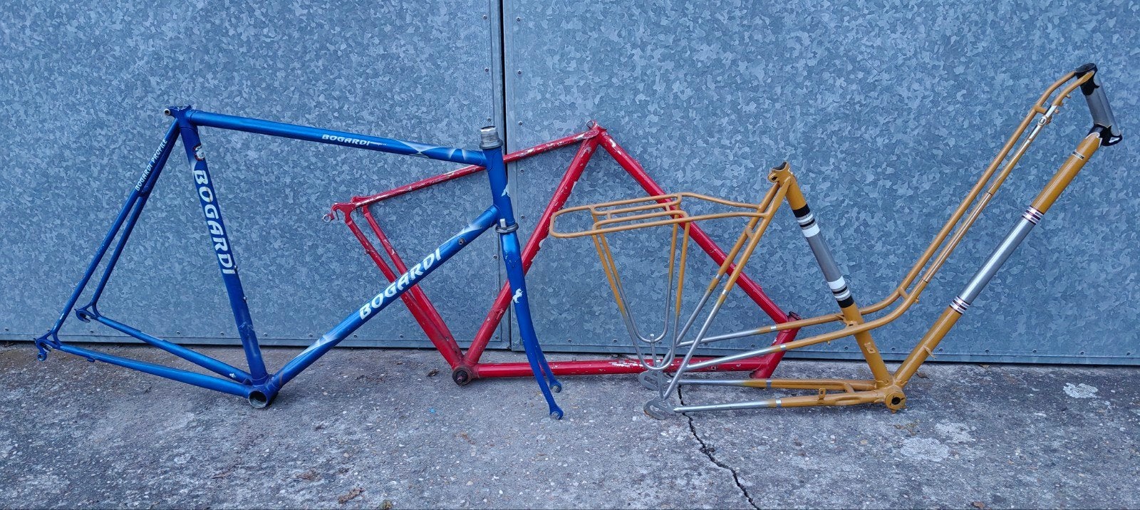 3 stalen fietskaders (2 koers en 1 dames), Fietsen en Brommers, Ophalen, Frame, Gebruikt, F Moser
