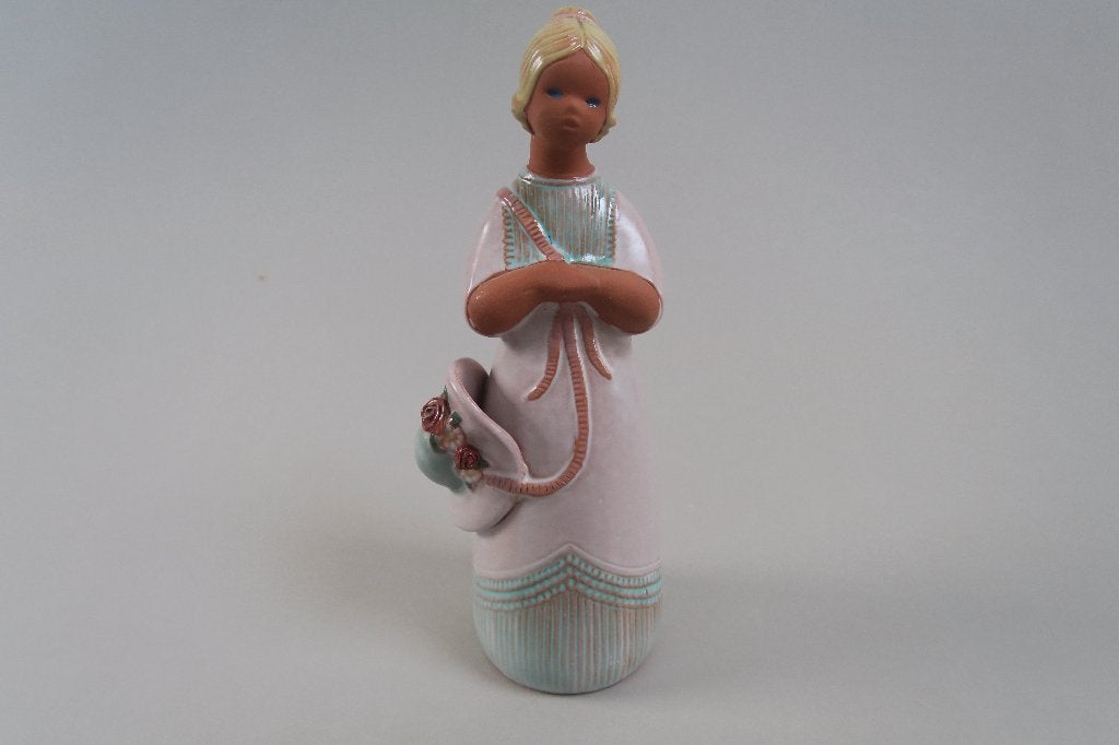 Statuette fille au chapeau en céramique Jie Gantofta Sweden, Enlèvement ou Envoi