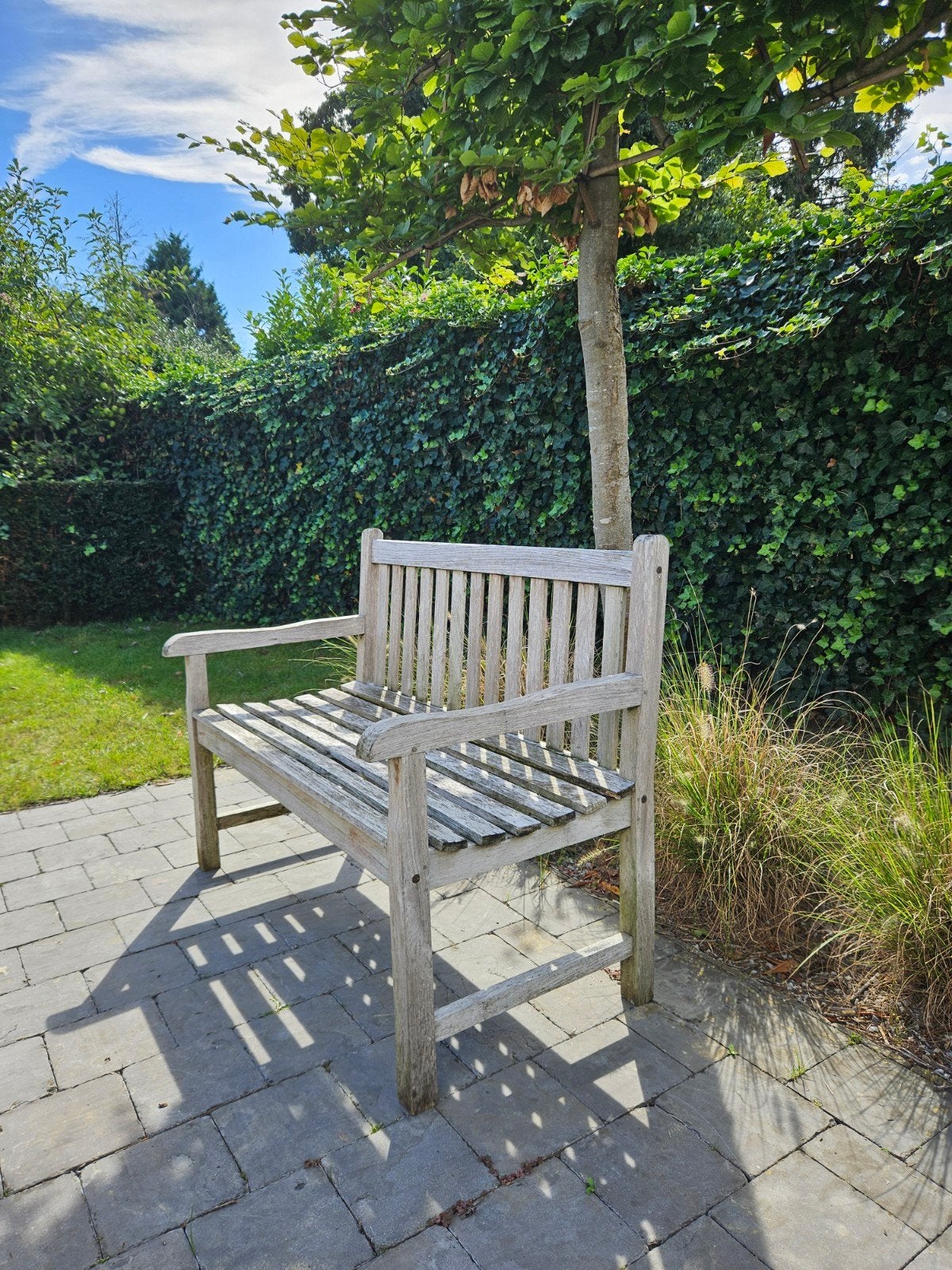 zitbank in teak, Jardin & Terrasse, Chaises de jardin, Enlèvement, Utilisé, Bois de teck