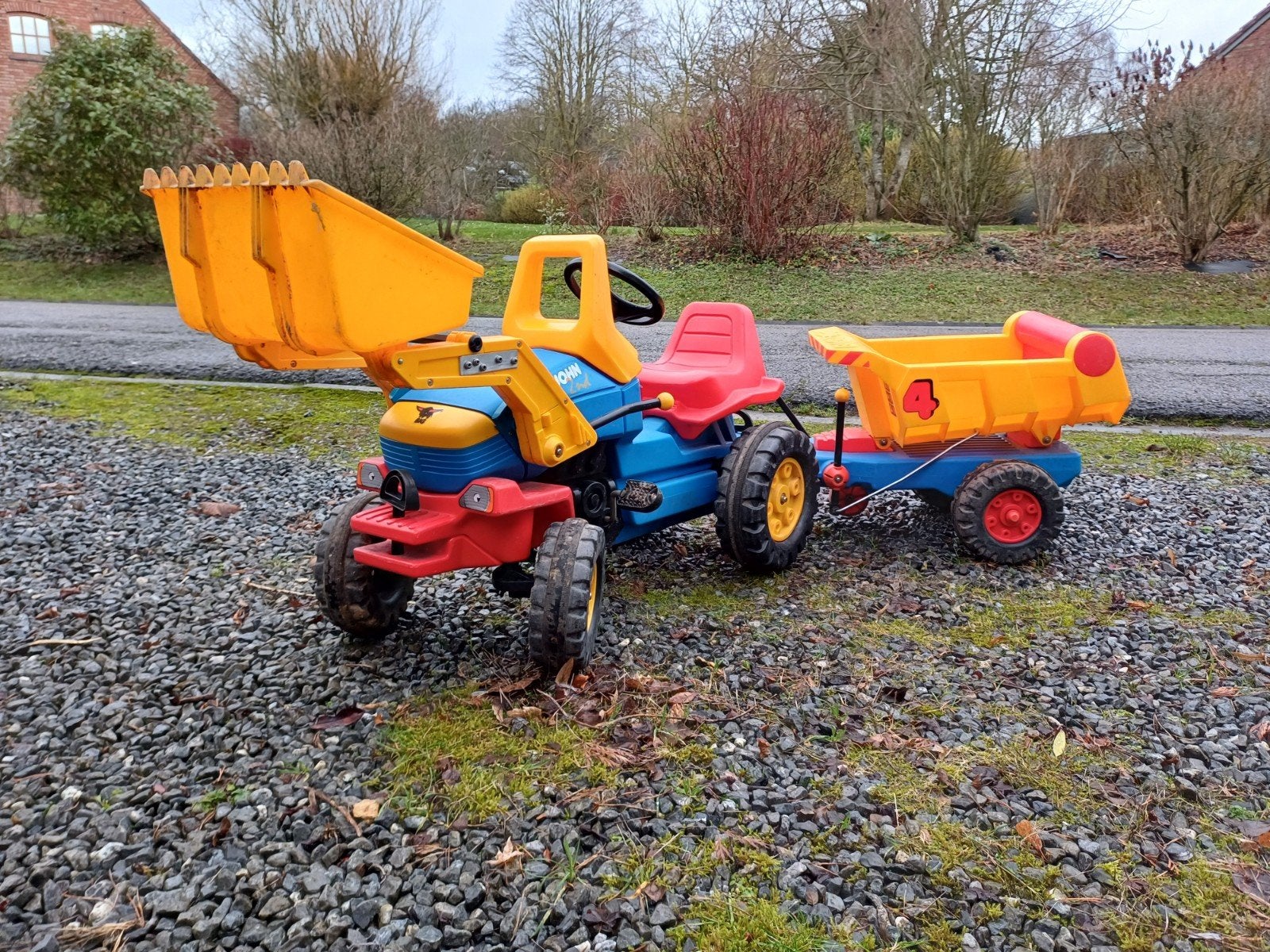 Tracteur à pédale BIG John 2nd + remorque et benne, Kinderen en Baby's, Speelgoed | Buiten | Voertuigen en Loopfietsen, Ophalen