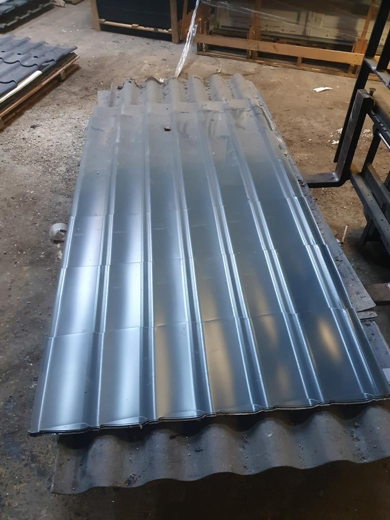 Restpartijen enkelwandige dakpanplaten, Bricolage & Construction, Tuiles & Revêtements de toit, 15 m² ou plus, Enlèvement ou Envoi