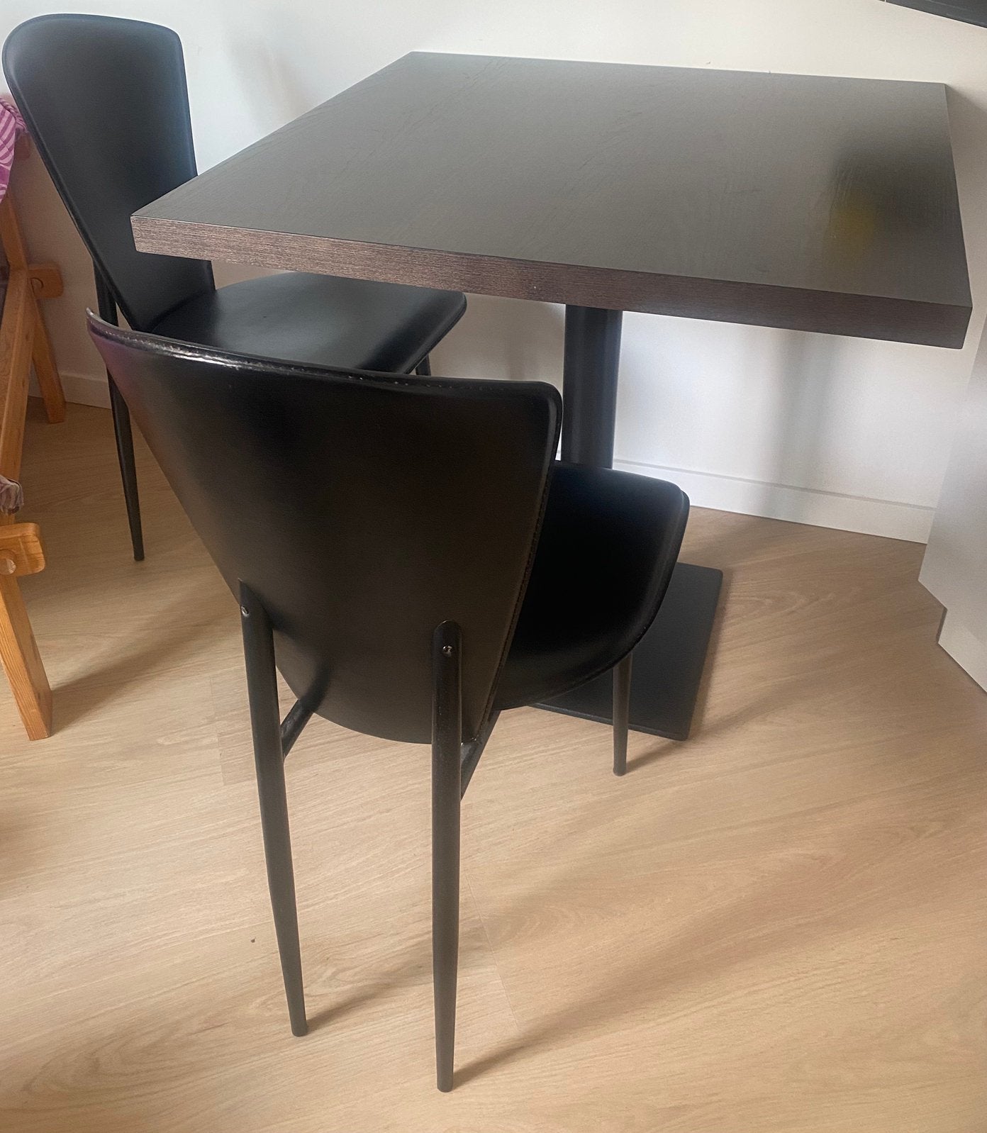 Set tafel + 2 stoelen, Maison & Meubles, Chaises, Enlèvement, Utilisé, Noir