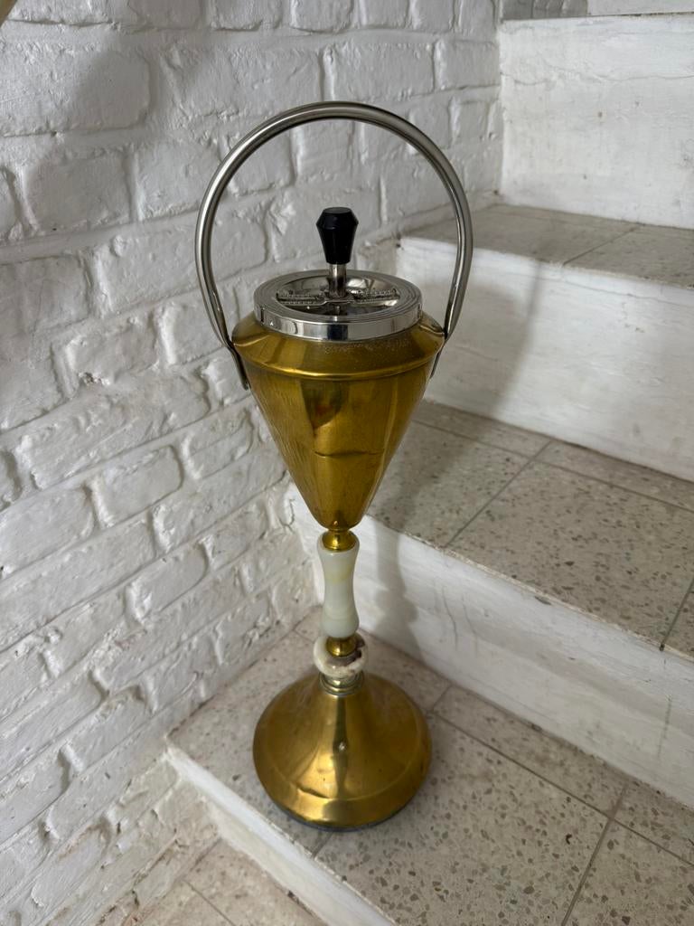 Vintage retro staande asbak koper, Antiek en Kunst, Ophalen