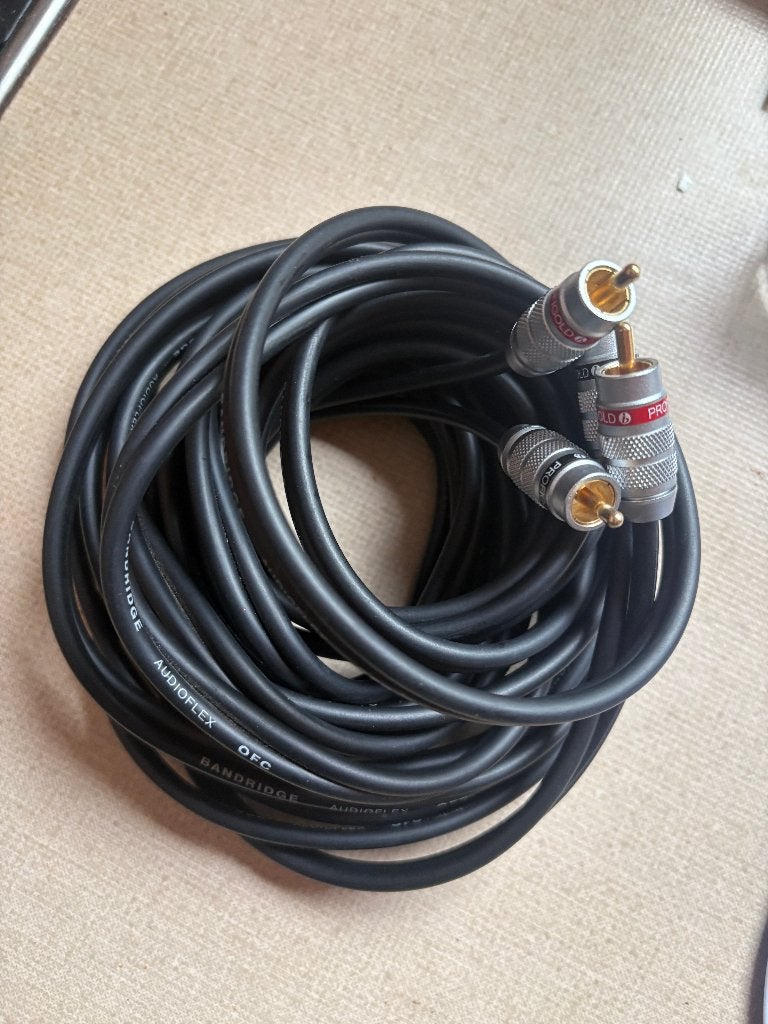 Câble 7m RCA Stéréo Profigold _ Bandridge (Audioflex OFC), Audio, Tv en Foto, Audiokabels en Televisiekabels, Ophalen, Zo goed als nieuw