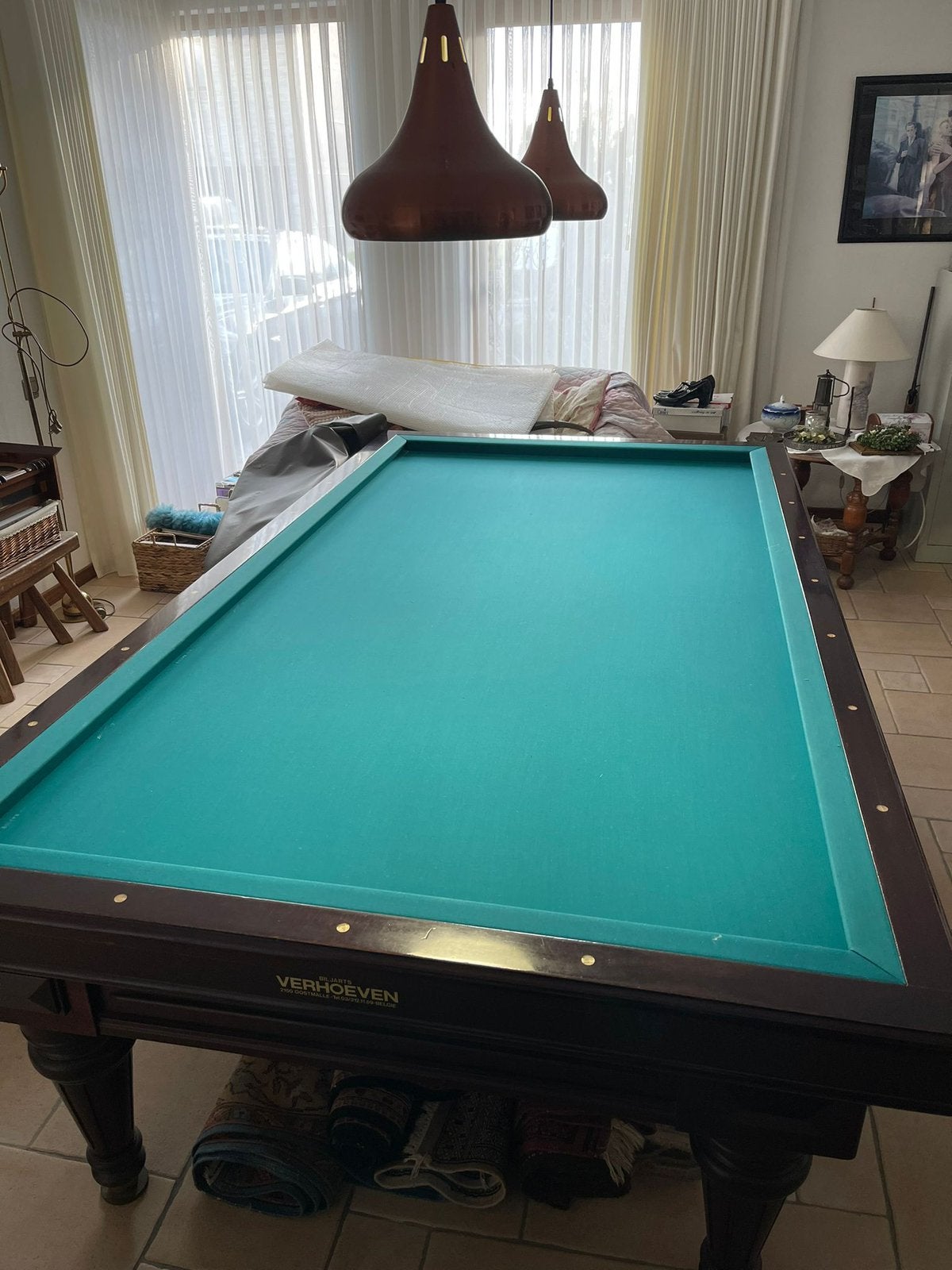 Billard à trois bandes 255x140, Sports & Fitness, Billards & Billards américains, Enlèvement, Comme neuf