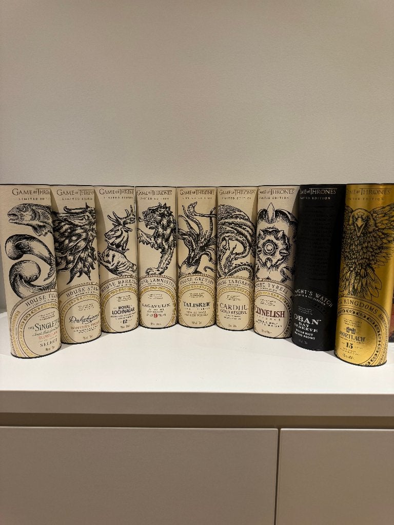 Exclusieve Game of Thrones whisky collectie – COMPLEET, Verzamelen, Ophalen, Overige gebieden, Overige typen, Nieuw