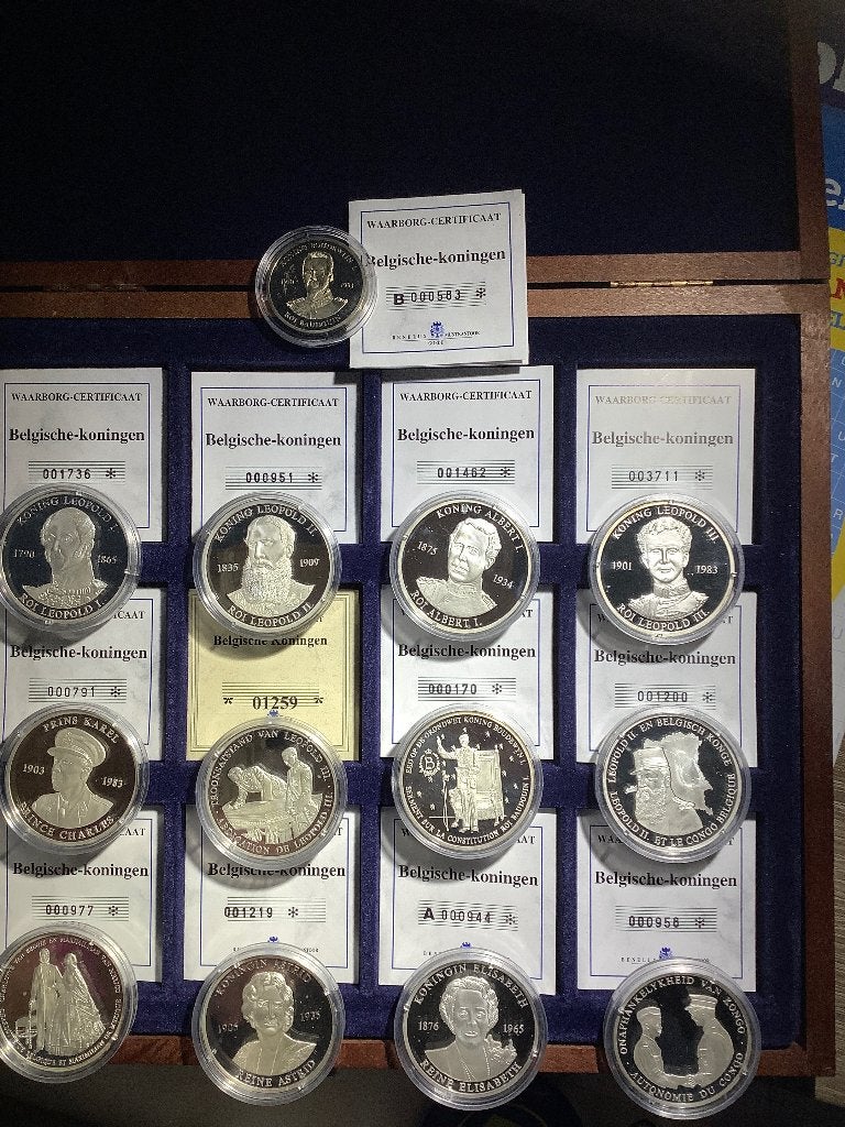 Belgische koningen munten zilver, Postzegels en Munten, Ophalen, Setje, Zilver, Zilver