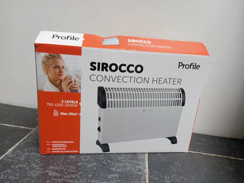 Convectorkachel Profile - 2000W, Doe-het-zelf en Bouw, Thermostaat, 30 tot 80 cm, Verzenden, Minder dan 60 cm
