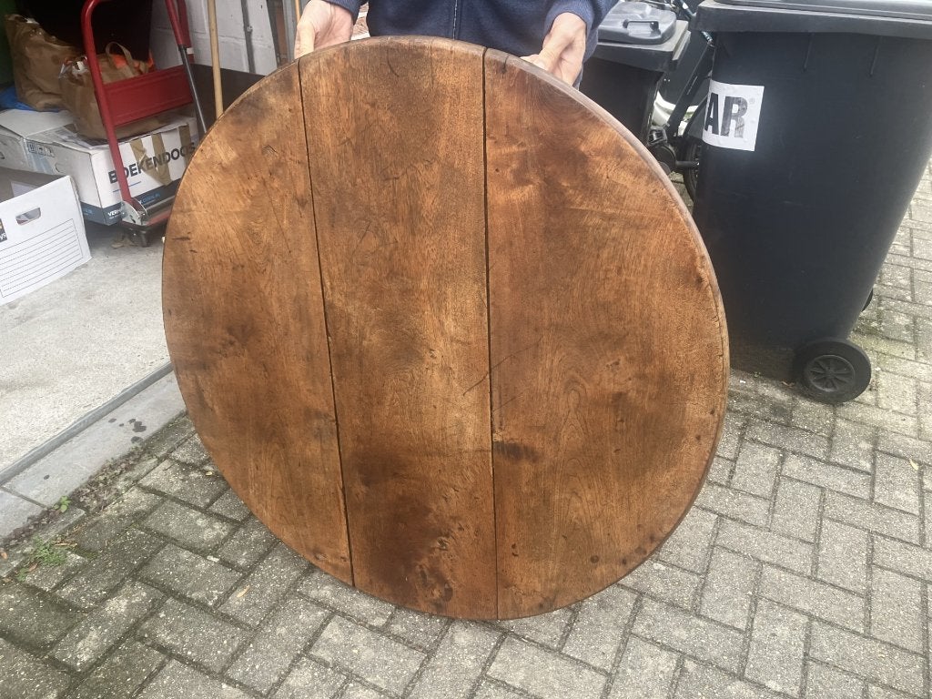 rond houten tafelblad, Ophalen