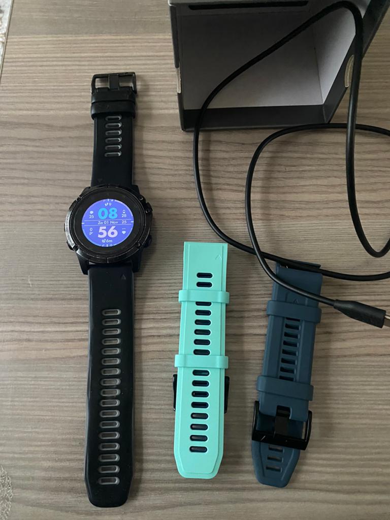 GARMIN🚴FENIX 5X PLUS🏃‍➡️IN NIEUW STAAT👌, Handtassen en Accessoires, Sporthorloges, Ophalen of Verzenden, GPS, Zo goed als nieuw