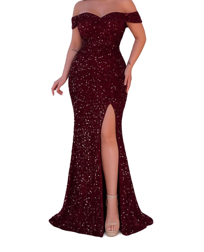 Donkerrode elegante zeemeerminjurk, Kleding | Dames, Maat 46/48 (XL) of groter, Cocktailjurk, Ophalen of Verzenden, Zo goed als nieuw