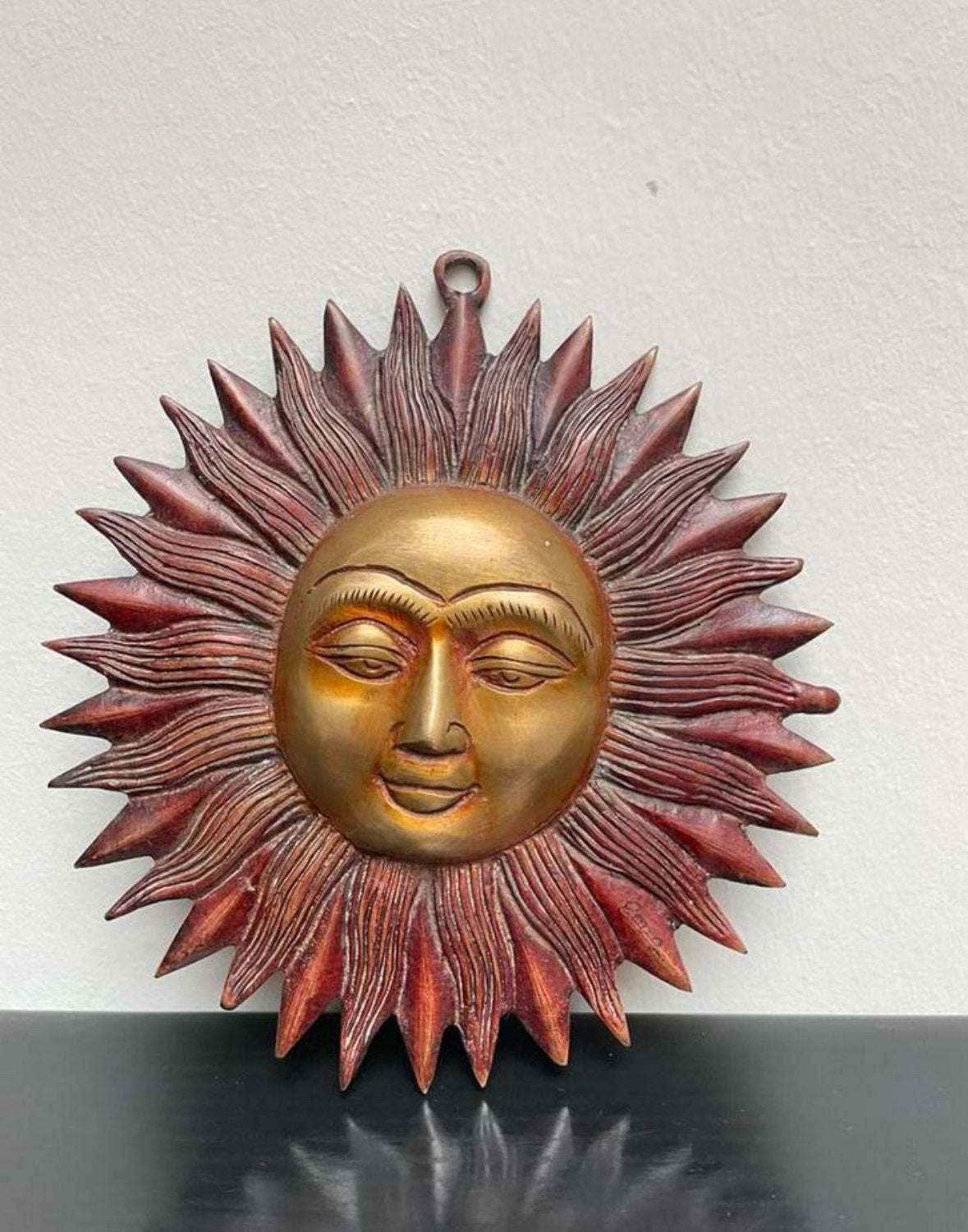 Antieke bronzen oosterse zon, Ophalen, Brons