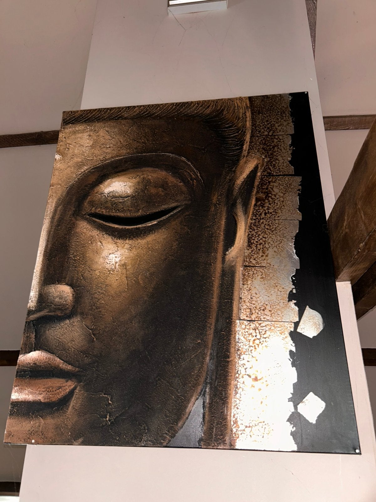 Groot Decoratief Boeddha Schilderij / Wandpaneel – 106cm, Huis en Inrichting, Woonaccessoires | Boeddhabeelden, Ophalen, Zo goed als nieuw