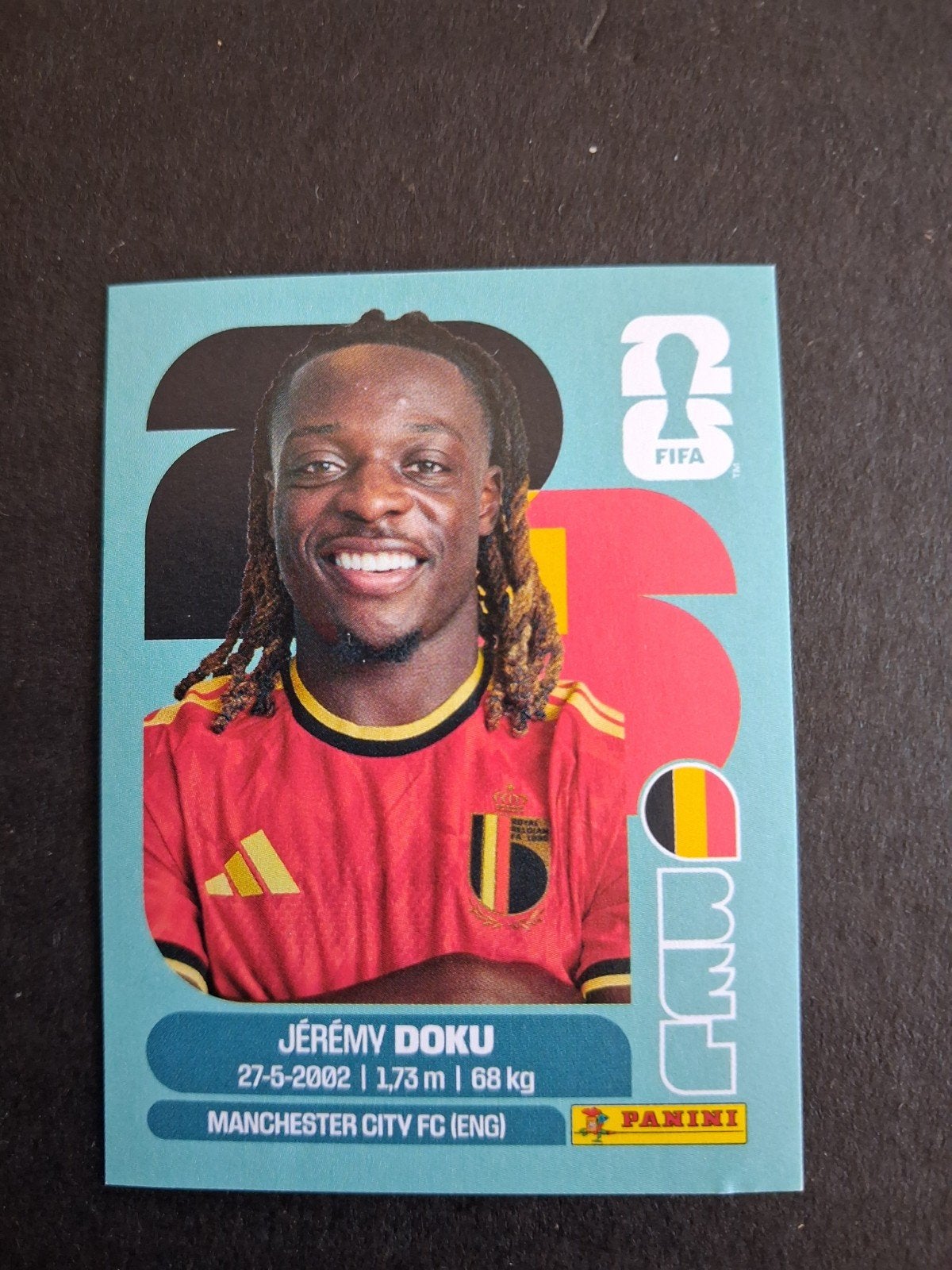 Panini Coupe du Monde de la FIFA 2026 « BEL16 JEREMY DOKU », Envoi, Neuf, Autocollant