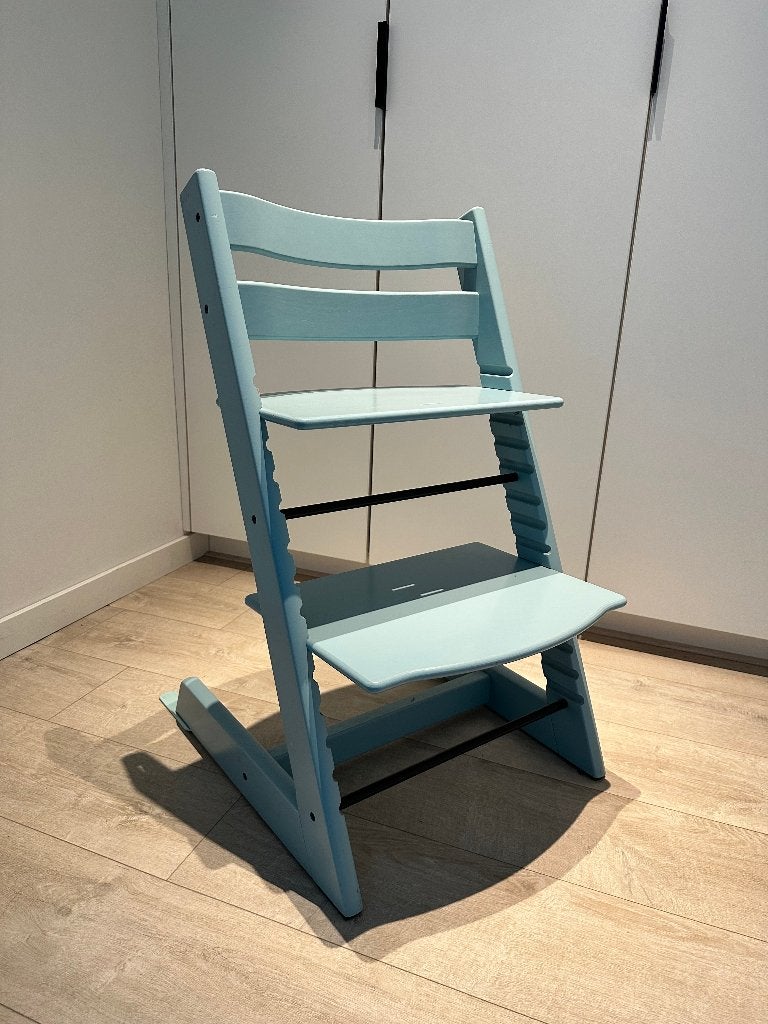 Stokke Tripp Trapp aqua blauw, Enlèvement, Comme neuf, Chaise évolutive, Coulissant